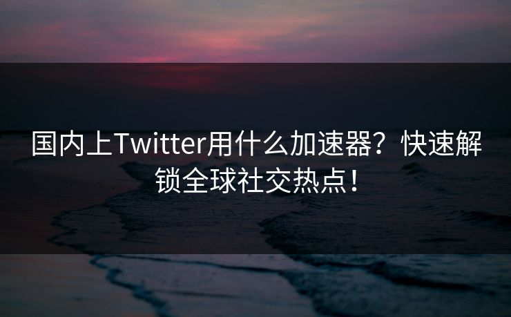 国内上Twitter用什么加速器?快速解锁全球社交热点! 国内上Twitter用什么加速器?快速解锁全球社交热点!