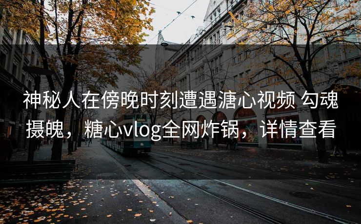 神秘人在傍晚时刻遭遇溏心视频 勾魂摄魄，糖心vlog全网炸锅，详情查看